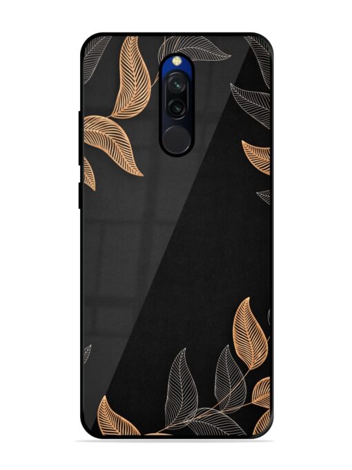 Foliage Art Glossy Metal Phone Cover for Xiaomi Redmi 8