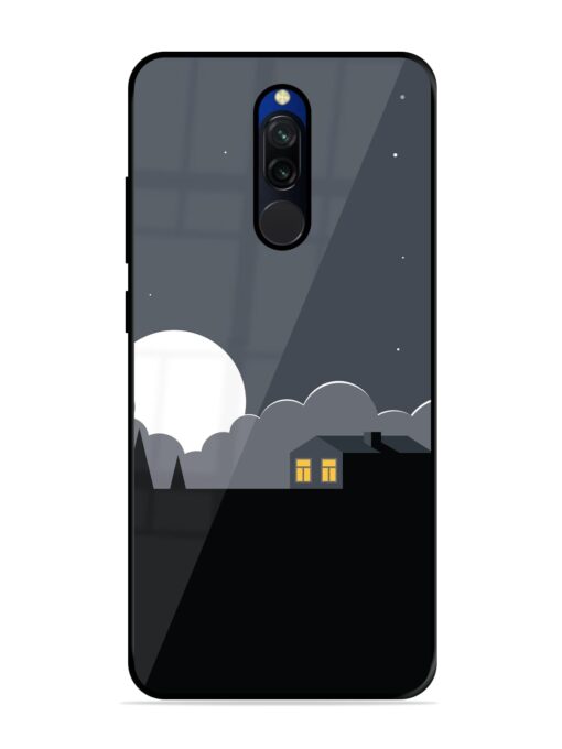 Full Moon Vector Art Glossy Metal Phone Cover for Xiaomi Redmi 8