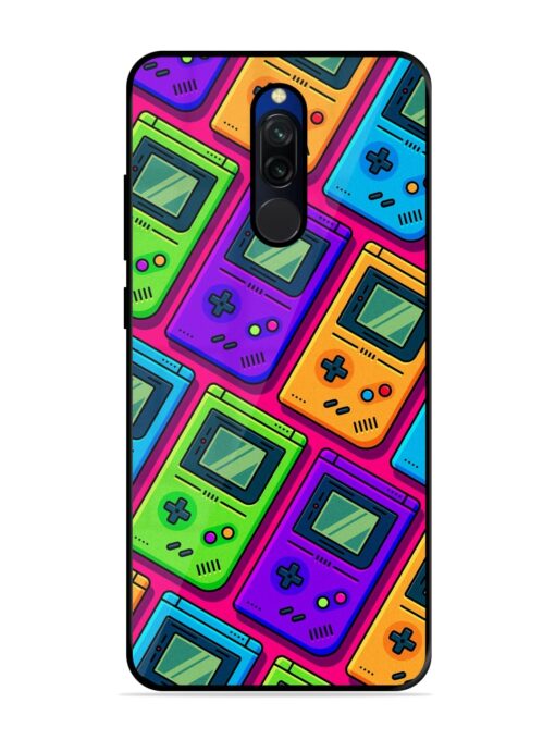 Game Seamless Pattern Glossy Metal Phone Cover for Xiaomi Redmi 8