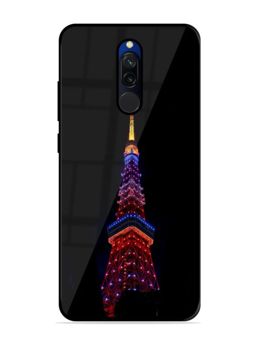 Eiffel Tower Night View Glossy Metal Phone Cover for Xiaomi Redmi 8 Zapvi