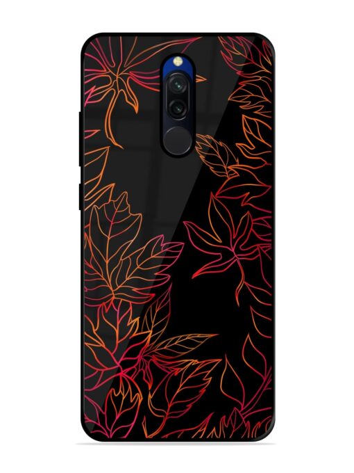 Red Floral Pattern Glossy Metal Phone Cover for Xiaomi Redmi 8