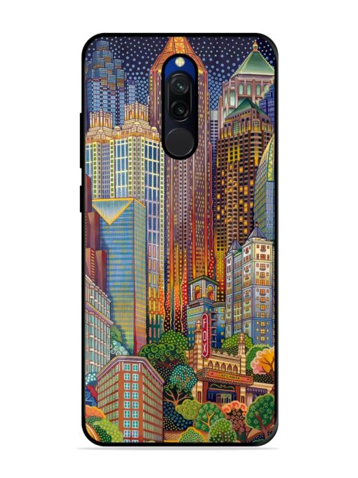 Cityscapes Art Glossy Metal Phone Cover for Xiaomi Redmi 8