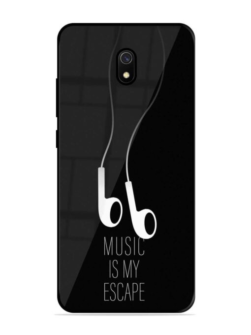 Music Is My Escape Glossy Metal Phone Cover for Xiaomi Redmi 8A Zapvi