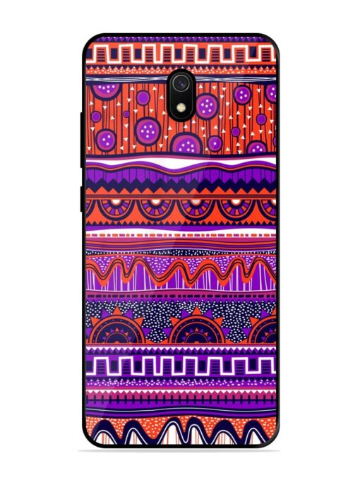 Ethnic Seamless Pattern Glossy Metal TPU Phone Cover for Xiaomi Redmi 8A Zapvi