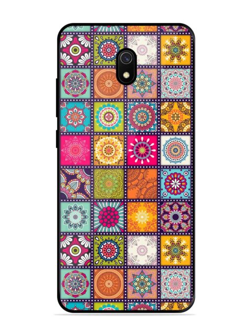 Seamless Pattern Vintage Glossy Metal Phone Cover for Xiaomi Redmi 8A Zapvi