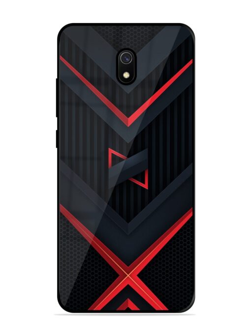 Red Gray Abstract Glossy Metal Phone Cover for Xiaomi Redmi 8A Zapvi