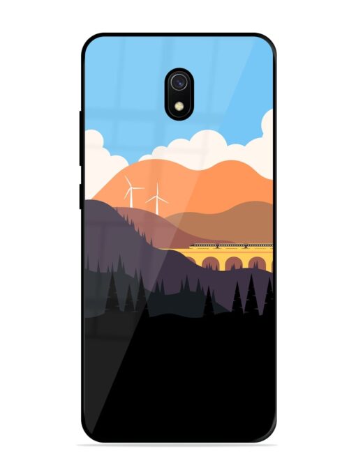 Minimal Mountain Vector Glossy Metal Phone Cover for Xiaomi Redmi 8A Zapvi