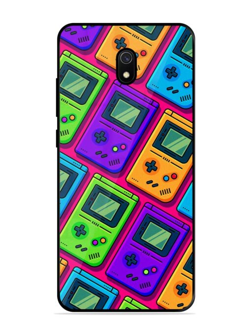 Game Seamless Pattern Glossy Metal Phone Cover for Xiaomi Redmi 8A Zapvi