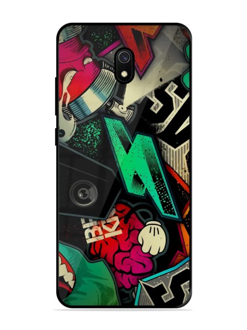 Graffiti Art Glossy Metal Phone Cover for Xiaomi Redmi 8A Zapvi