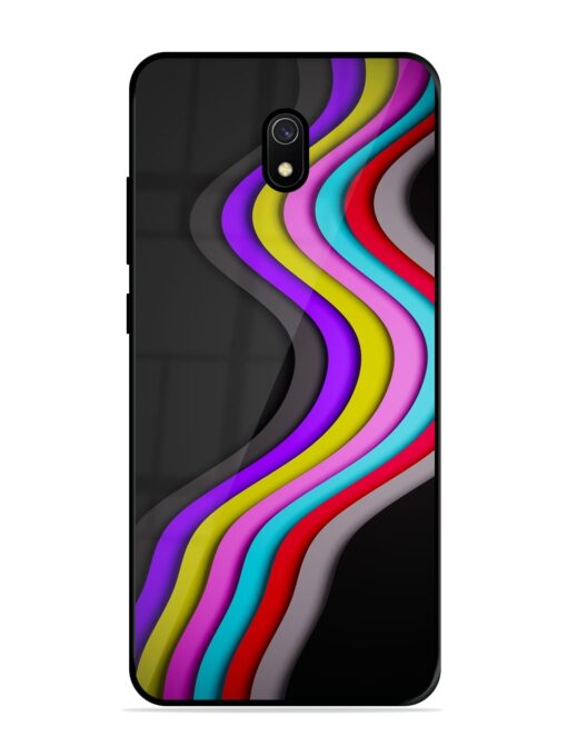 Liquid Blue Abstract Glossy Metal Phone Cover for Xiaomi Redmi 8A Zapvi