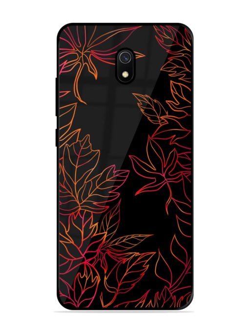 Red Floral Pattern Glossy Metal Phone Cover for Xiaomi Redmi 8A Zapvi