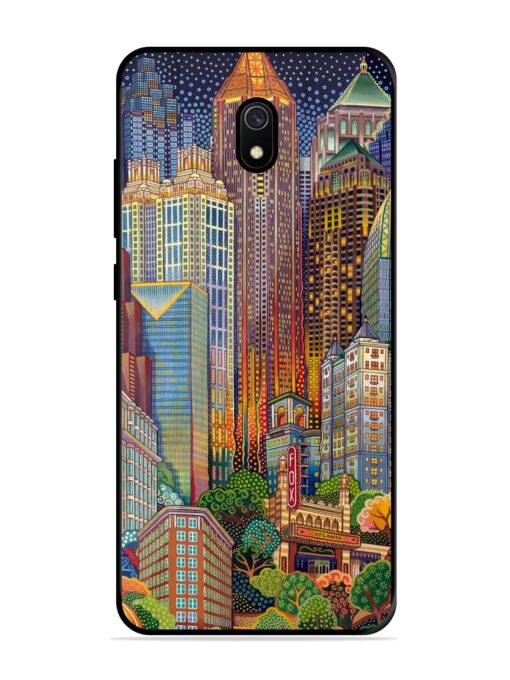 Cityscapes Art Glossy Metal Phone Cover for Xiaomi Redmi 8A Zapvi