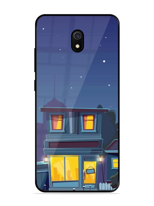 Vector Night House Glossy Metal Phone Cover for Xiaomi Redmi 8A Zapvi