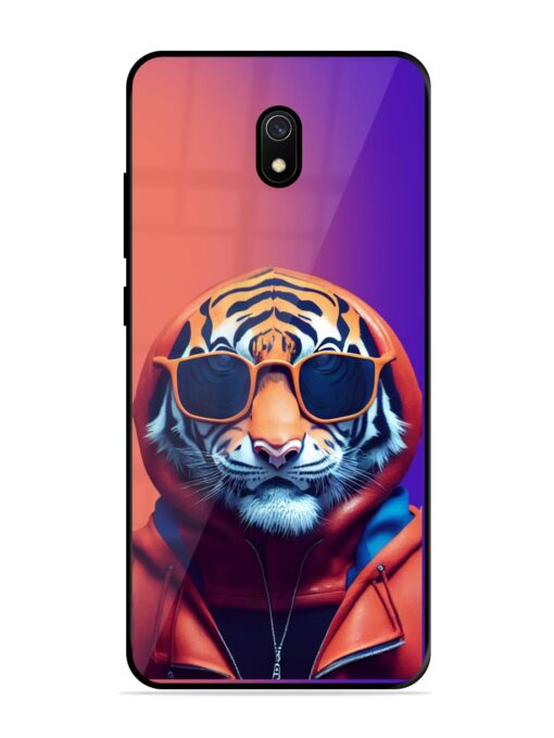 Tiger Animation Glossy Metal Phone Cover for Xiaomi Redmi 8A Zapvi