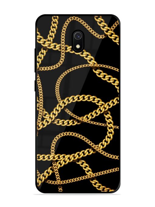 Decorative Golde Chain Glossy Metal Phone Cover for Xiaomi Redmi 8A Zapvi