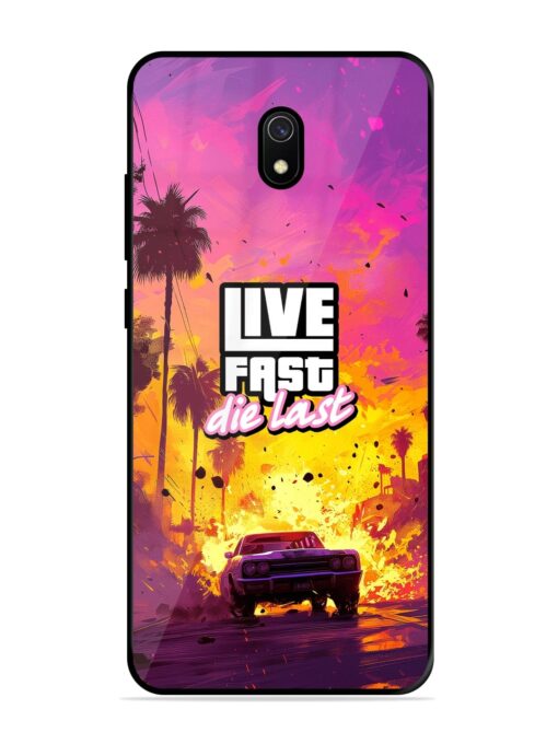 Live Fast Glossy Metal Phone Cover for Xiaomi Redmi 8A Zapvi