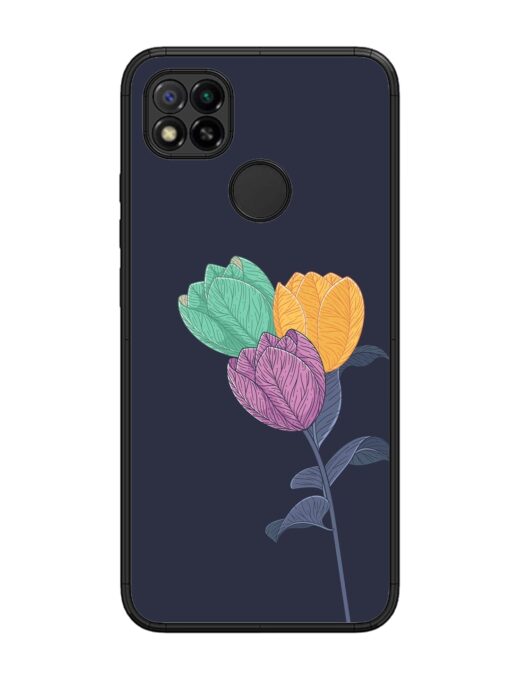 Flower Vector Glossy Metal Phone Cover for Xiaomi Redmi 9