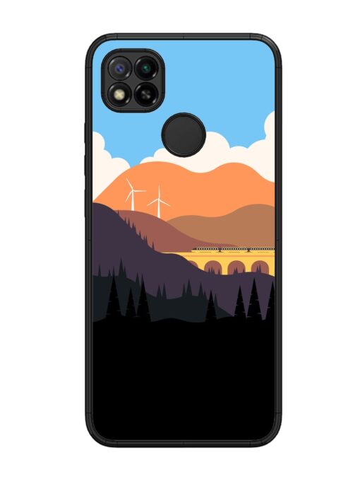 Minimal Mountain Vector Glossy Metal Phone Cover for Xiaomi Redmi 9