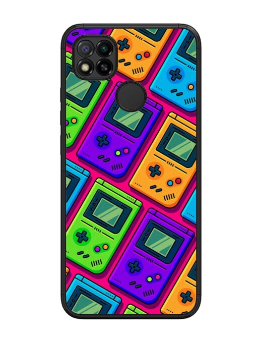 Game Seamless Pattern Glossy Metal Phone Cover for Xiaomi Redmi 9