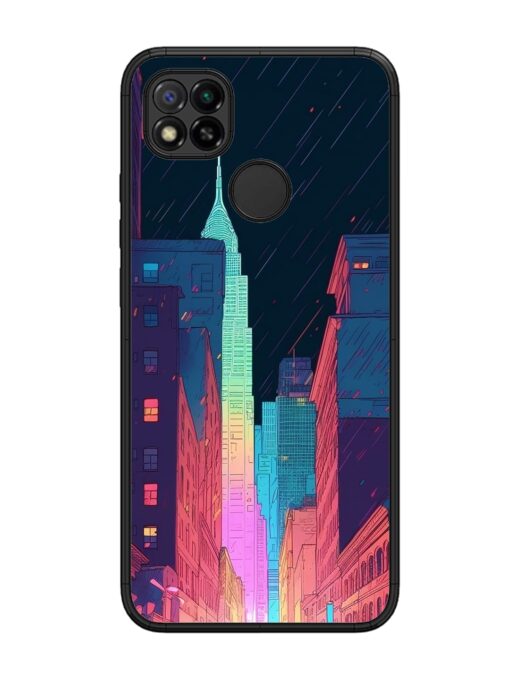 Minimal City Art Glossy Metal Phone Cover for Xiaomi Redmi 9