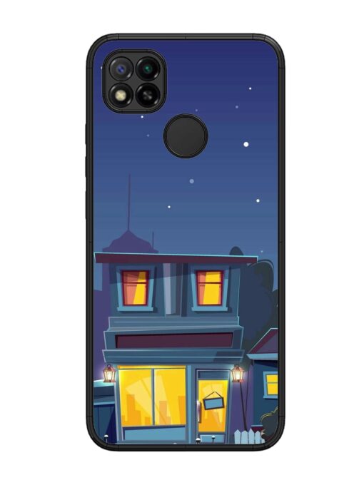 Vector Night House Glossy Metal Phone Cover for Xiaomi Redmi 9