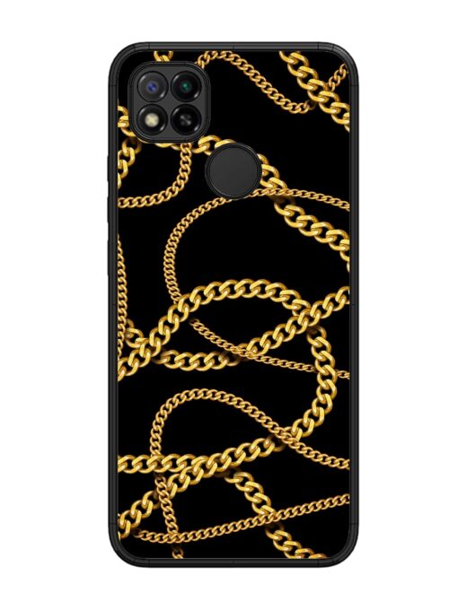 Decorative Golde Chain Glossy Metal Phone Cover for Xiaomi Redmi 9