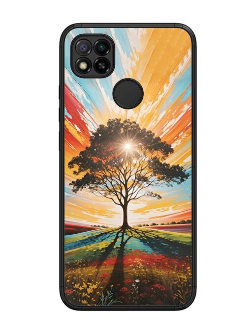 Abstract Tree Colorful Art Glossy Metal Phone Cover for Xiaomi Redmi 9