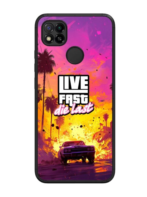 Live Fast Glossy Metal Phone Cover for Xiaomi Redmi 9