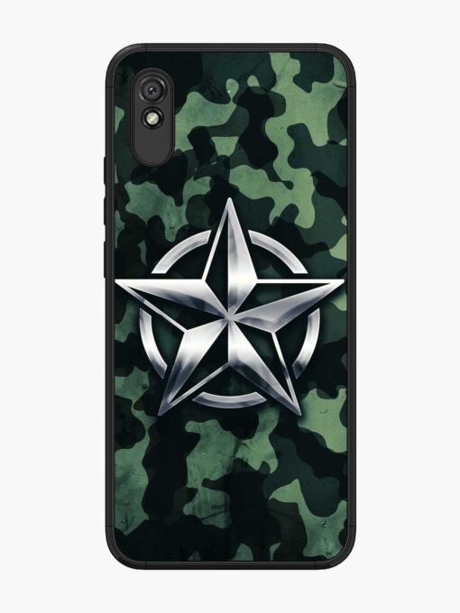 Indian Army Star Design Glossy Metal Phone Cover for Xiaomi Redmi 9A Zapvi