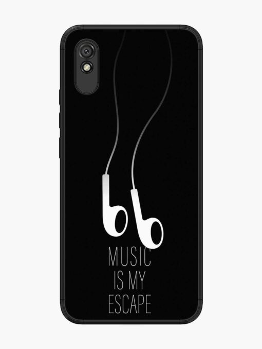 Music Is My Escape Glossy Metal Phone Cover for Xiaomi Redmi 9A Zapvi