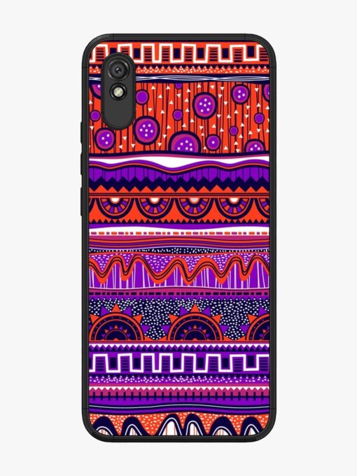 Ethnic Seamless Pattern Glossy Metal TPU Phone Cover for Xiaomi Redmi 9A Zapvi