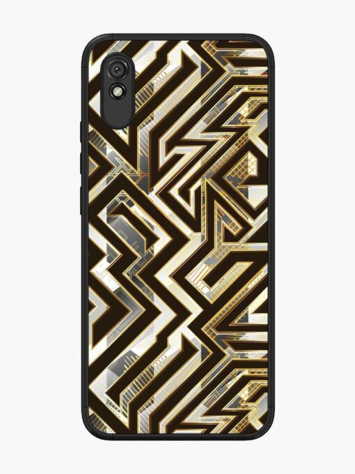 Technology Geometric Seamless Glossy Metal Phone Cover for Xiaomi Redmi 9A Zapvi