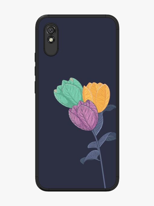 Flower Vector Glossy Metal Phone Cover for Xiaomi Redmi 9A Zapvi