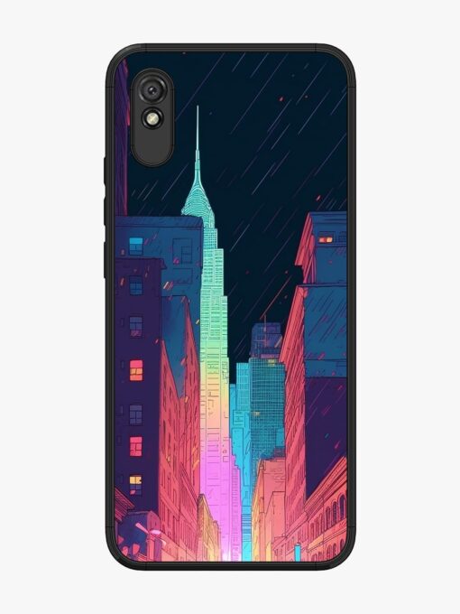 Minimal City Art Glossy Metal Phone Cover for Xiaomi Redmi 9A Zapvi