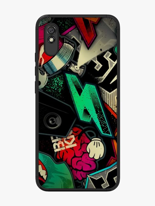 Graffiti Art Glossy Metal Phone Cover for Xiaomi Redmi 9A