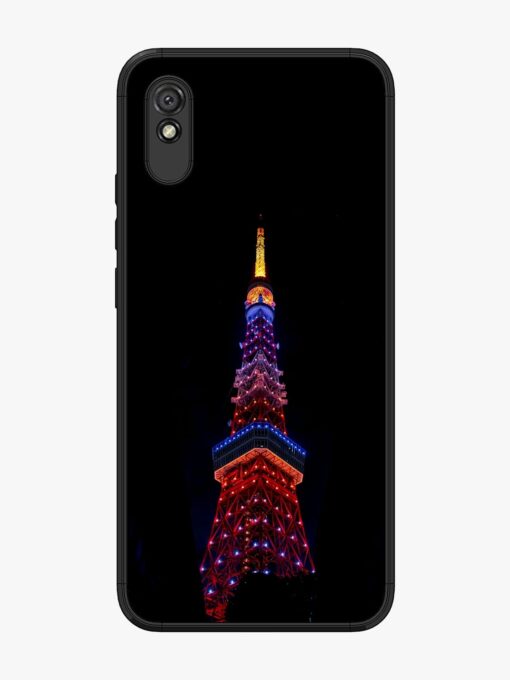 Eiffel Tower Night View Glossy Metal Phone Cover for Xiaomi Redmi 9A Zapvi