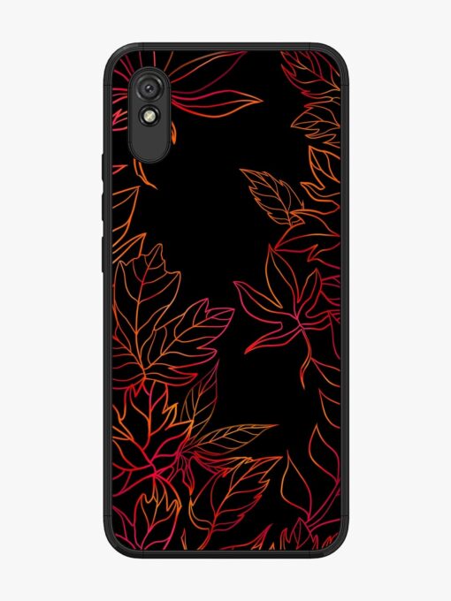 Red Floral Pattern Glossy Metal Phone Cover for Xiaomi Redmi 9A Zapvi