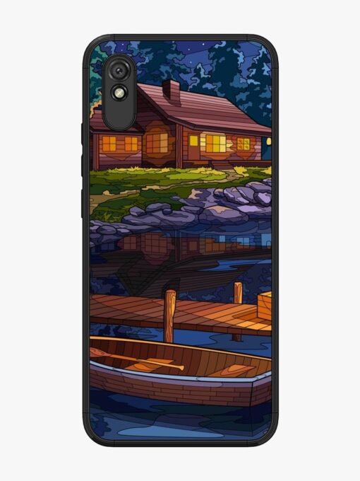 Village Night Scene Glossy Metal Phone Cover for Xiaomi Redmi 9A Zapvi