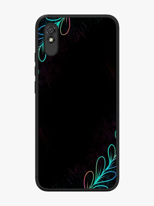 Decorative Line Art Glossy Metal Phone Cover for Xiaomi Redmi 9A Zapvi