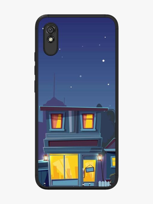 Vector Night House Glossy Metal Phone Cover for Xiaomi Redmi 9A Zapvi