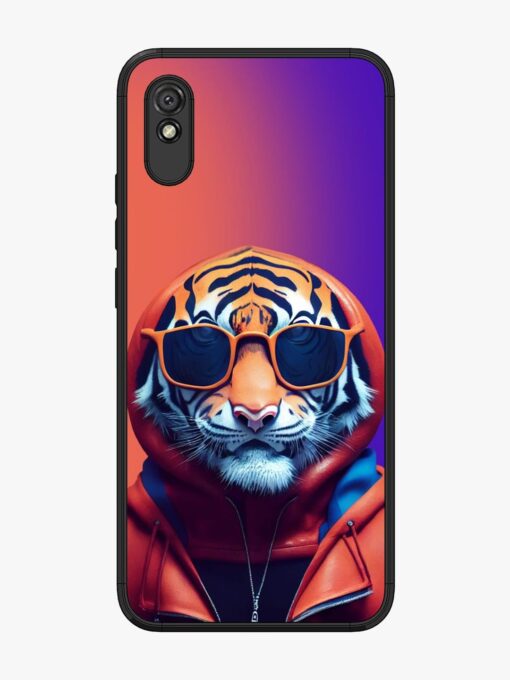 Tiger Animation Glossy Metal Phone Cover for Xiaomi Redmi 9A Zapvi