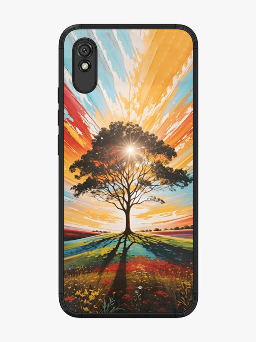 Abstract Tree Colorful Art Glossy Metal Phone Cover for Xiaomi Redmi 9A Zapvi