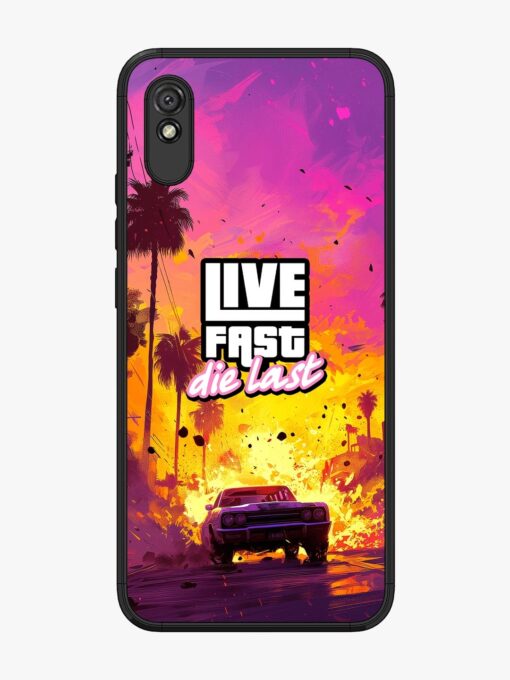 Live Fast Glossy Metal Phone Cover for Xiaomi Redmi 9A Zapvi