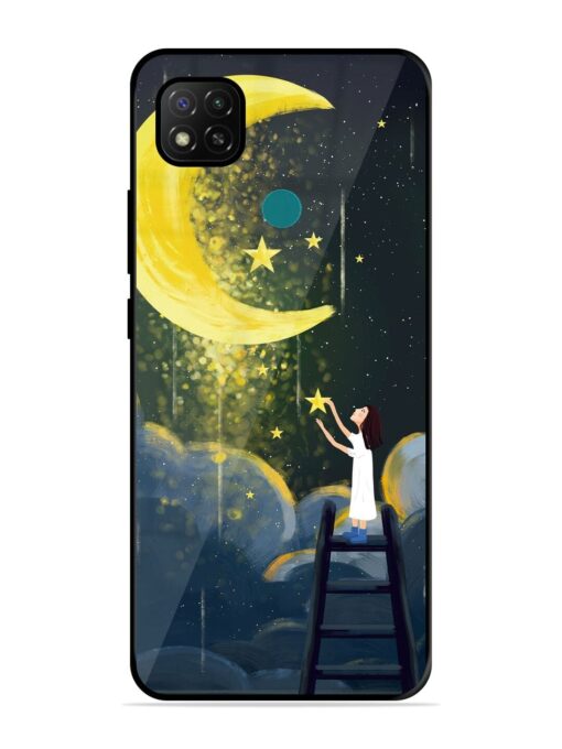 Moonlight Healing Night Illustration Glossy Metal TPU Phone Cover for Xiaomi Redmi 9 Activ Zapvi