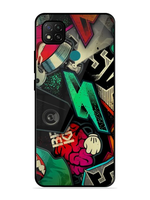 Graffiti Art Glossy Metal Phone Cover for Xiaomi Redmi 9 Activ Zapvi