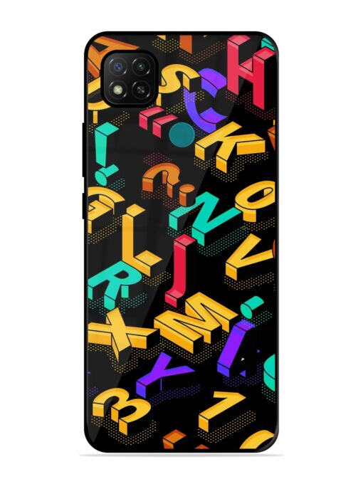 Seamless Pattern With Letters Glossy Metal Phone Cover for Xiaomi Redmi 9 Activ Zapvi