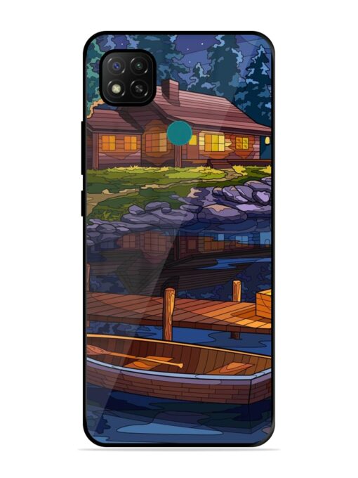 Village Night Scene Glossy Metal Phone Cover for Xiaomi Redmi 9 Activ Zapvi