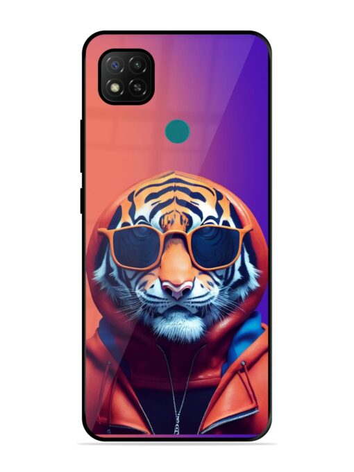 Tiger Animation Glossy Metal Phone Cover for Xiaomi Redmi 9 Activ Zapvi