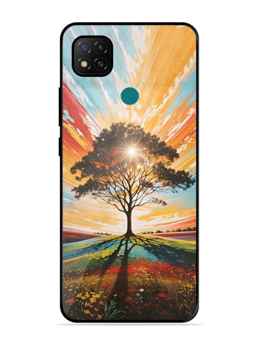 Abstract Tree Colorful Art Glossy Metal Phone Cover for Xiaomi Redmi 9 Activ Zapvi