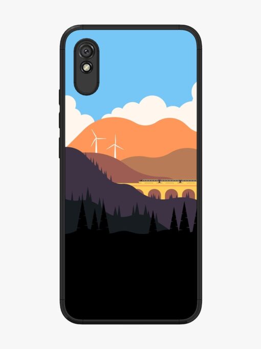 Minimal Mountain Vector Glossy Metal Phone Cover for Xiaomi Redmi 9I